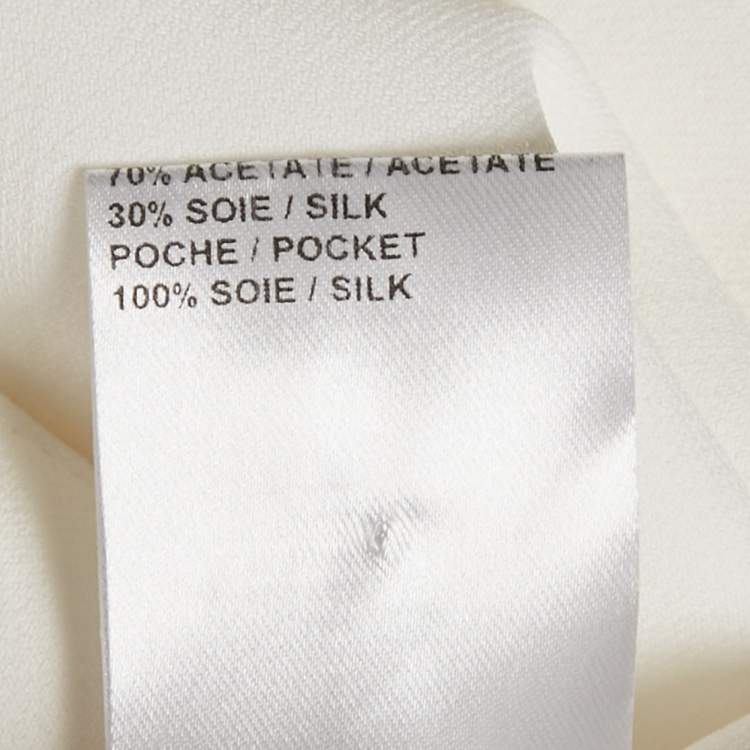 Pre Owned Chloe Milk White Crepe Wide-Leg Pants M