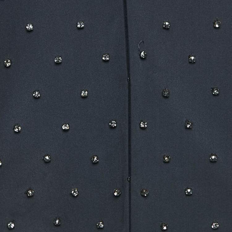 Pre Owned Chloe Charcoal Grey Rhinestone Embellished Silk Jacket M