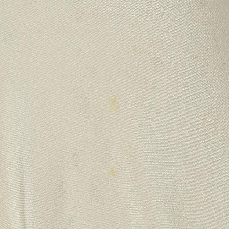Pre Owned Chloe Cream Lace Trim Silk Blouse M