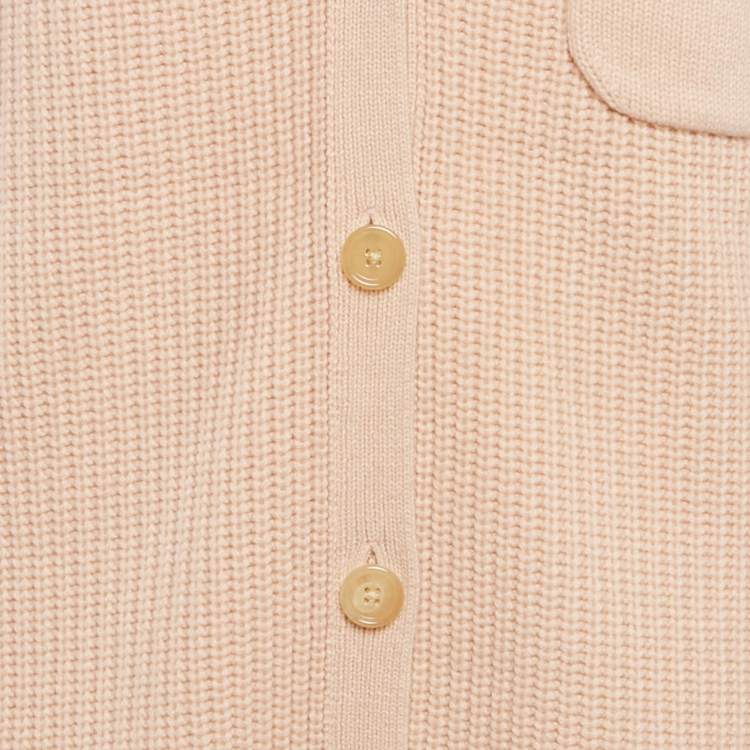 Pre Owned Chloe Pastel Pink Cashmere Knit Button Front Cardigan M