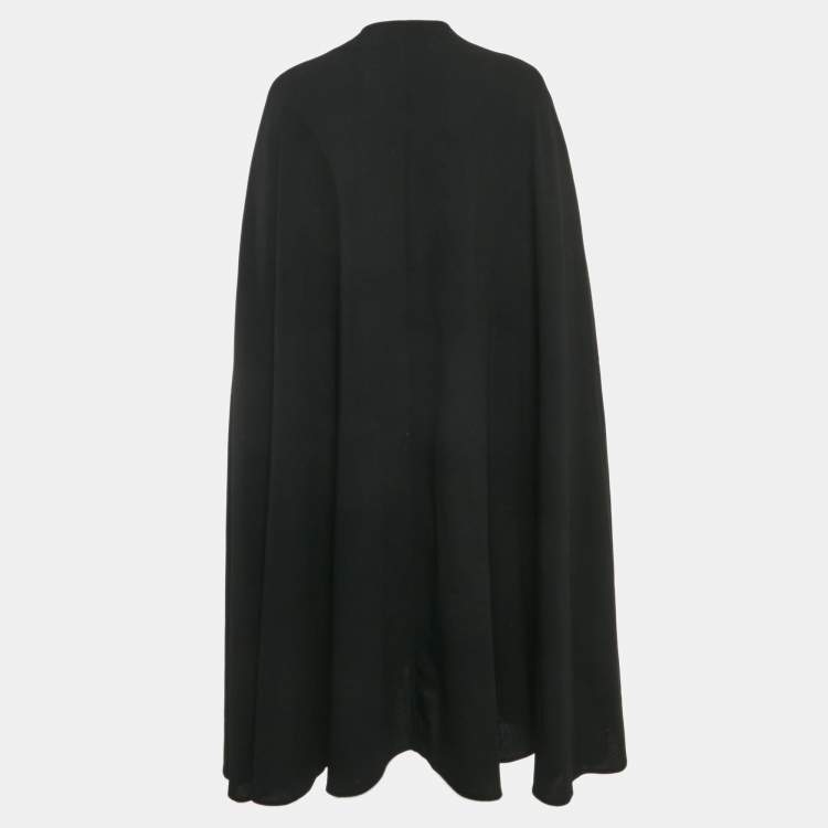 Pre Owned Chloe Vintage Black Cotton Blend Open Front Cape One Size