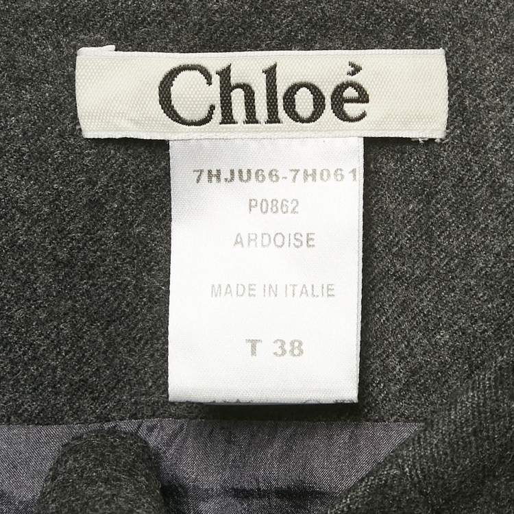 Pre Owned Chloe Black Wool Tie-Up Detail Mini Ardoise Skirt M