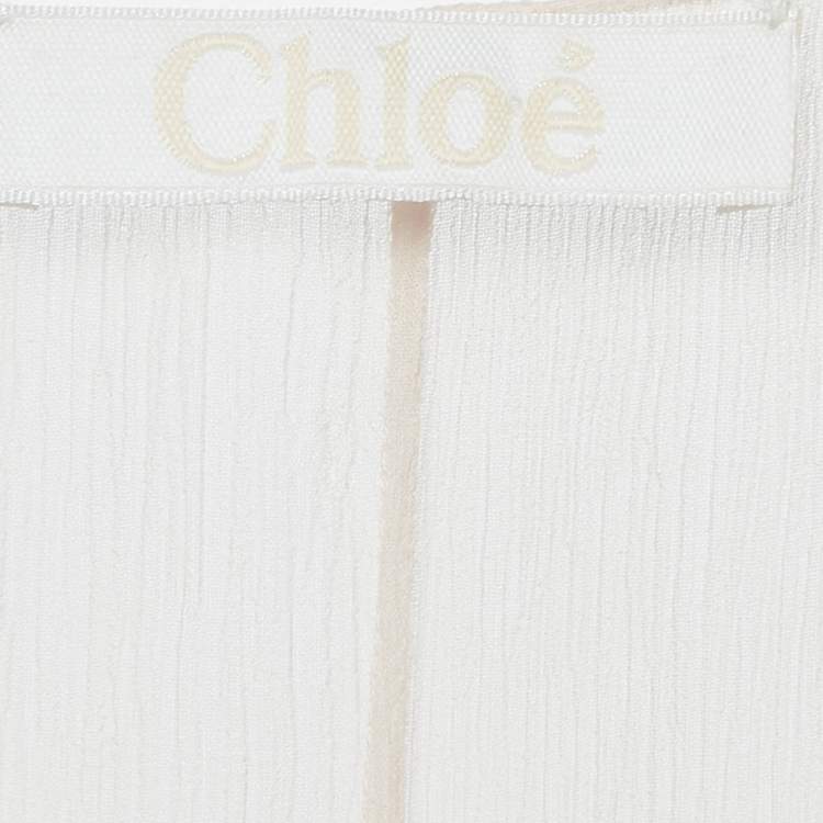 Pre Owned Chloe Light Powder Pink Silk Crepe Flounce M
