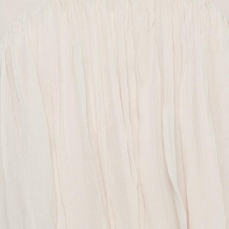 Pre Owned Chloe Light Powder Pink Silk Crepe Flounce M