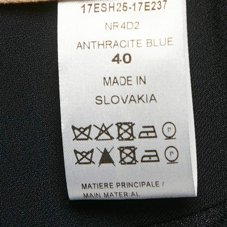 Pre Owned Chloe Anthracite Blue Crepe Bow Tie Detail Shorts M