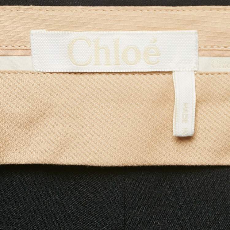 Pre Owned Chloe Anthracite Blue Crepe Bow Tie Detail Shorts M