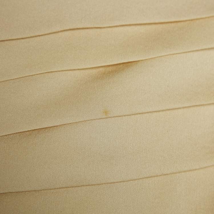 Pre Owned Chloe Beige Silk Pleated Maxi Dress S