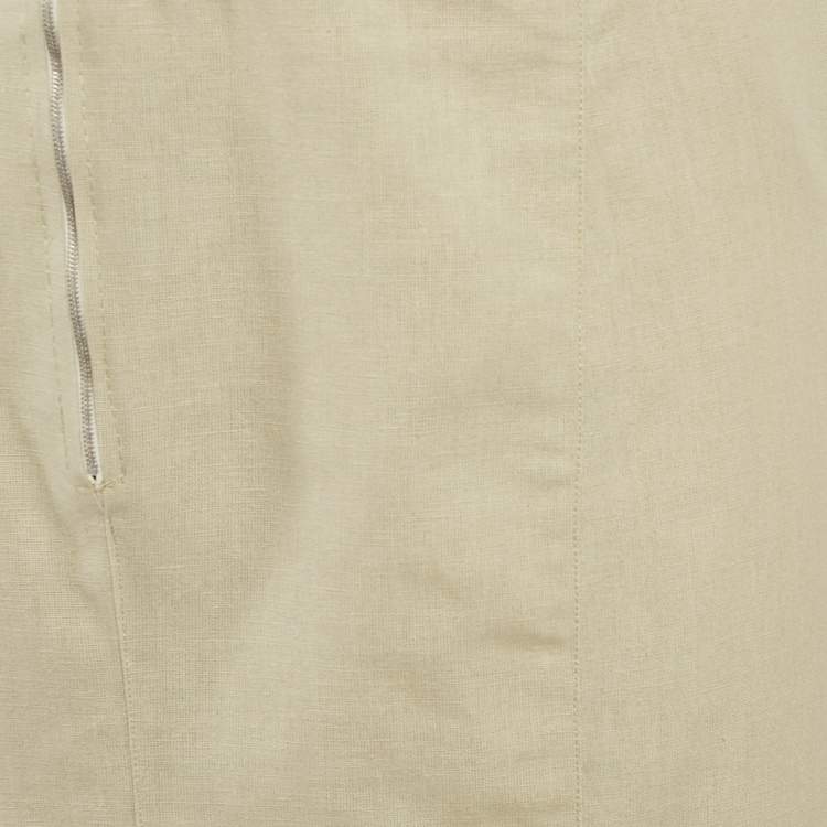 Pre Owned Chloé Vintage Cream Cotton Pencil Skirt S