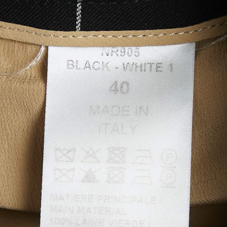 Pre Owned Chloe Black Checks Wool High Waist Trousers M