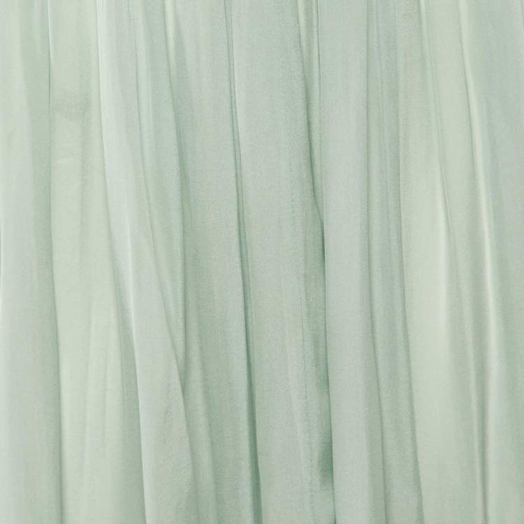 Pre Owned Chloe Light Green Silk Sheer Midi Dress S