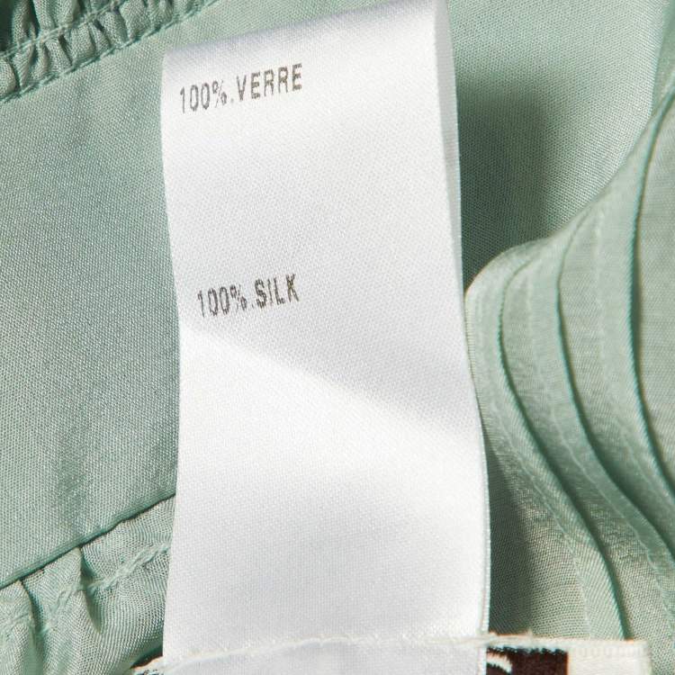 Pre Owned Chloe Light Green Silk Sheer Midi Dress S