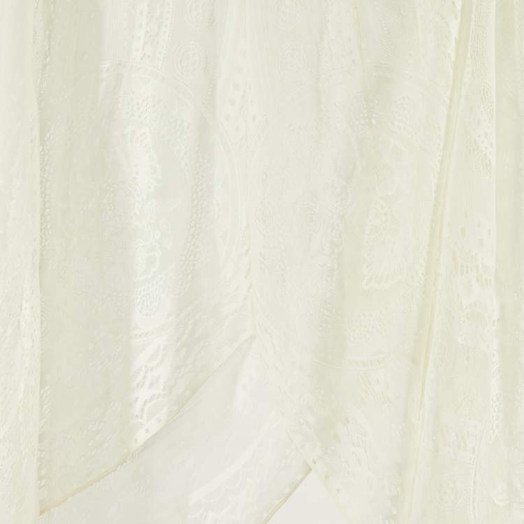 Pre Owned Chloe Iconic White Lace Asymmetric Long Dress S