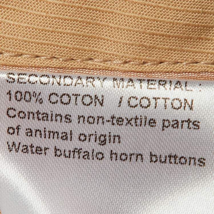 Pre Owned Chloe Beige Gabardine Cotton Patch Detail Trousers M