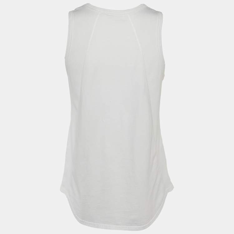 Pre Owned Chloe White Cotton Tank Top L