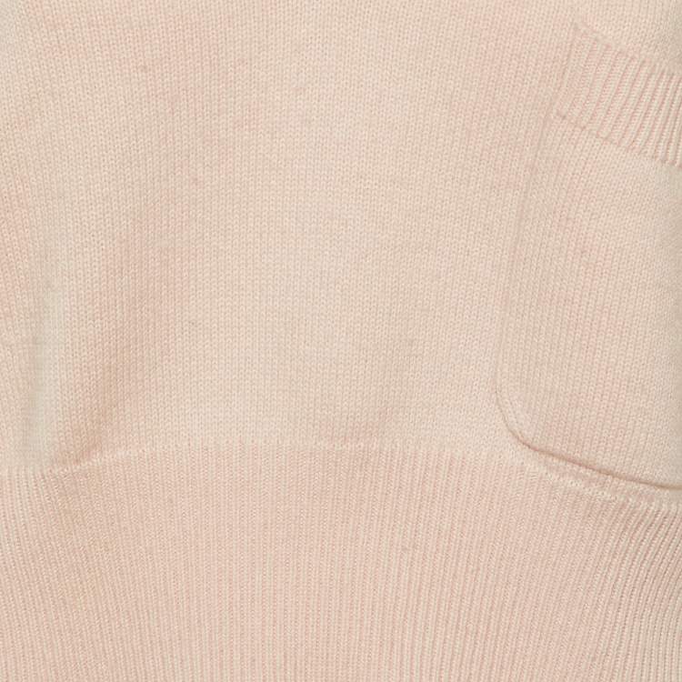 Pre Owned Chloe Shadow Pink Cashmere Blend Crop Sweater S