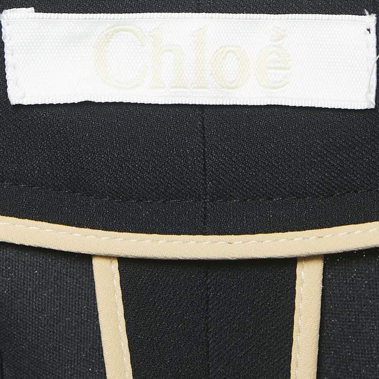 Pre Owned Chloe Black Crepe Tie-Up Waist Detail Trousers L