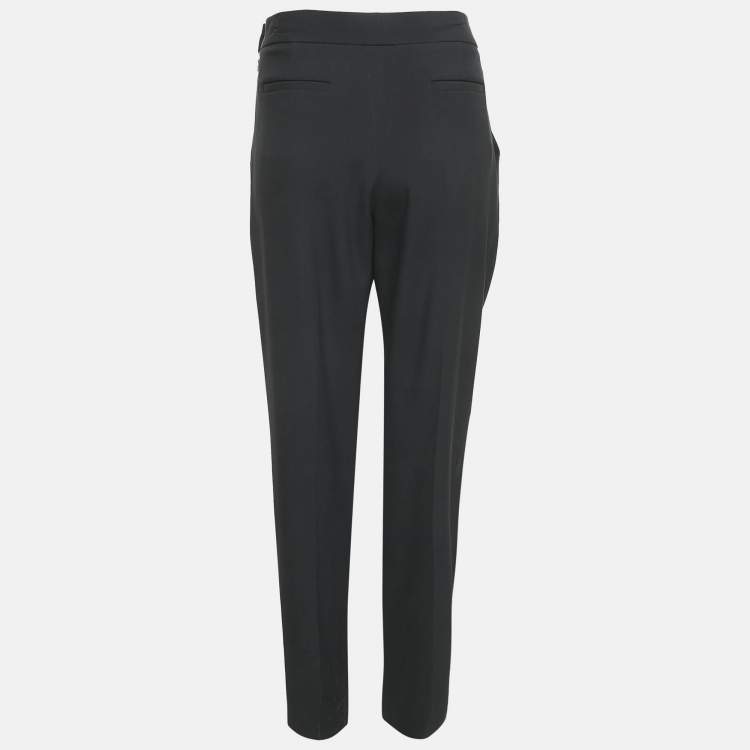Pre Owned Chloe Black Crepe Tie-Up Waist Detail Trousers L