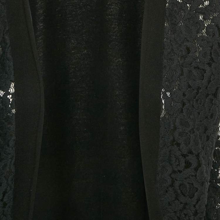 Pre Owned Chloe Black Crochet and Cashmere Cardigan L