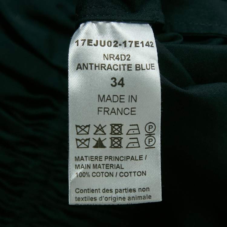 Pre Owned Chloé Blue Cotton Elasticated Waistband Midi Skirt XS
