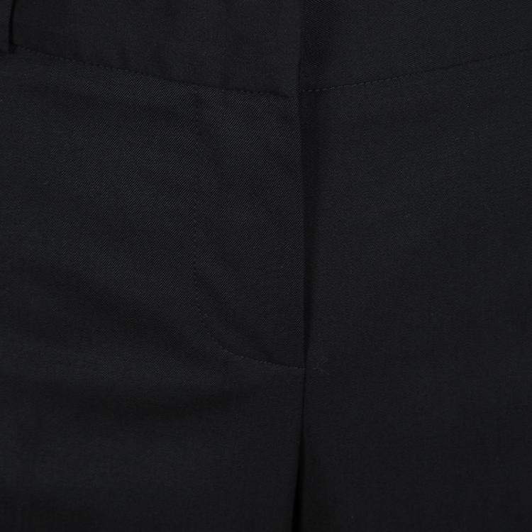 Pre Owned Chloe Black Wool Wide Leg Trousers L