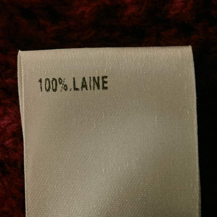 Pre Owned Chloe Vintage Burgundy Wool Knit Hook Front Cardigan M