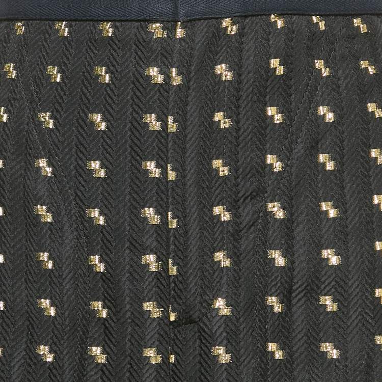 Pre Owned Chloe Black Silk Brocade Side Metal Detail Culottes M