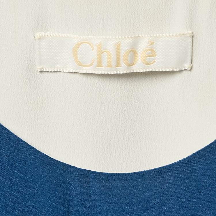 Pre Owned Chloé Blue Silk Tank Top L