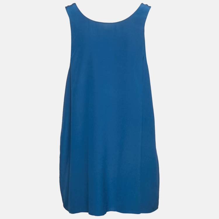 Pre Owned Chloé Blue Silk Tank Top L