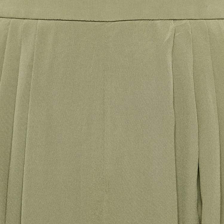 Pre Owned Chloe Plant Green Silk  Tulip Pants M