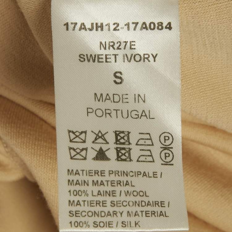 Pre Owned Chloé  Beige Wool Jersey Crew Neck Top S