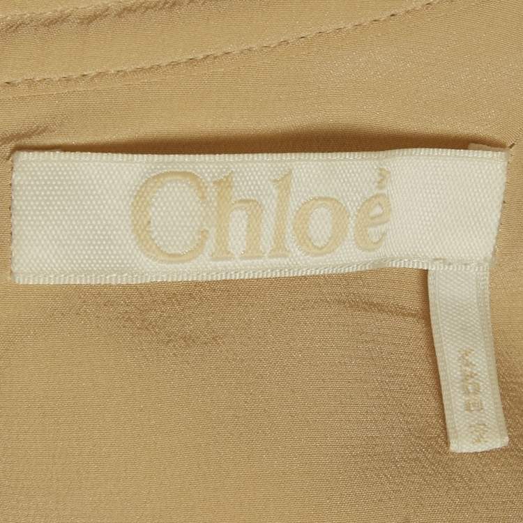 Pre Owned Chloé  Beige Wool Jersey Crew Neck Top S