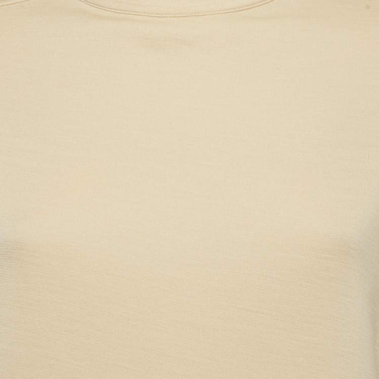Pre Owned Chloé  Beige Wool Jersey Crew Neck Top S