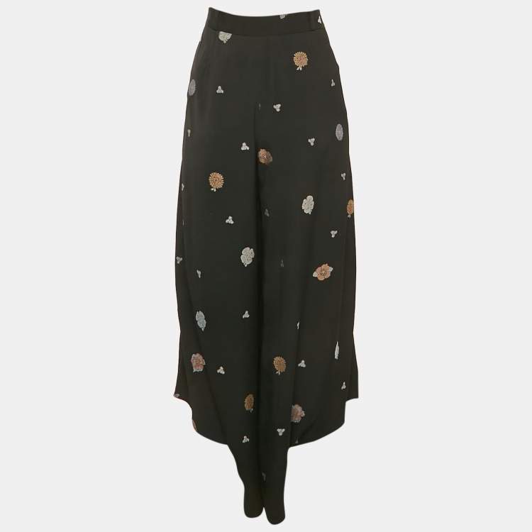 Pre Owned Chloe Black Brocade Heram Pants L