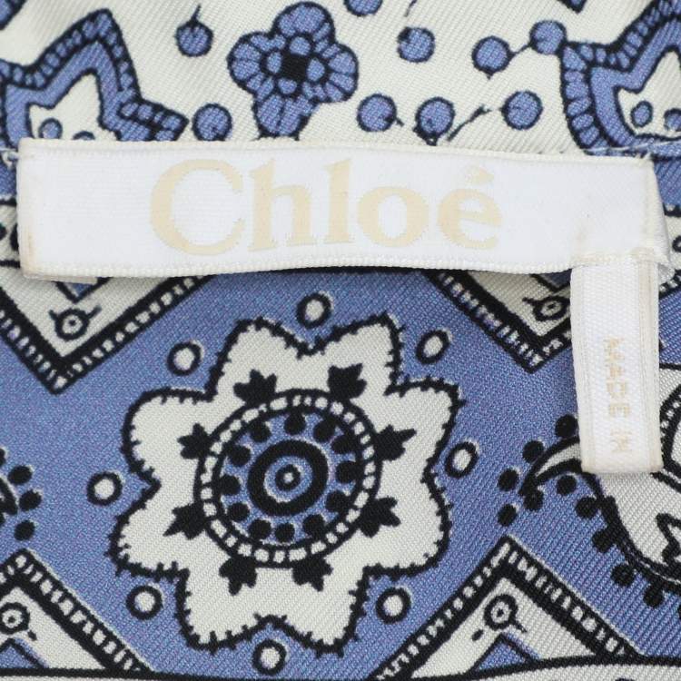 Pre Owned Chloé Multicolor Printed Silk Button Front Shirt S
