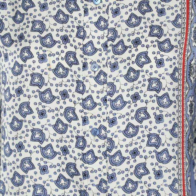 Pre Owned Chloé Multicolor Printed Silk Button Front Shirt S