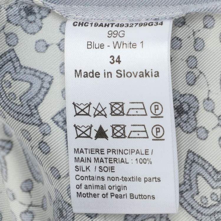 Pre Owned Chloé Multicolor Printed Silk Button Front Shirt S