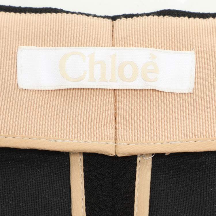 Pre Owned Chloe Black Crepe Trousers S