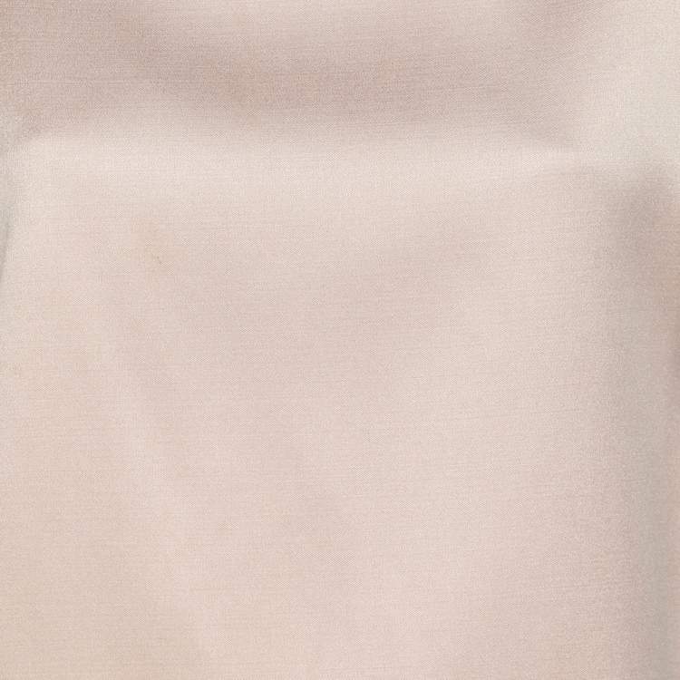 Pre Owned Chloe Beige Wool Blend Satin Top S