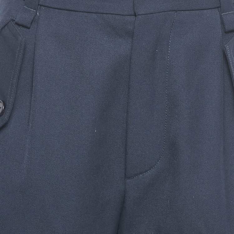 Pre Owned Chloé Navy Blue Gabardine Jogger Pants M