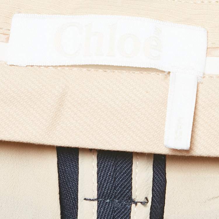Pre Owned Chloé Navy Blue Gabardine Jogger Pants M