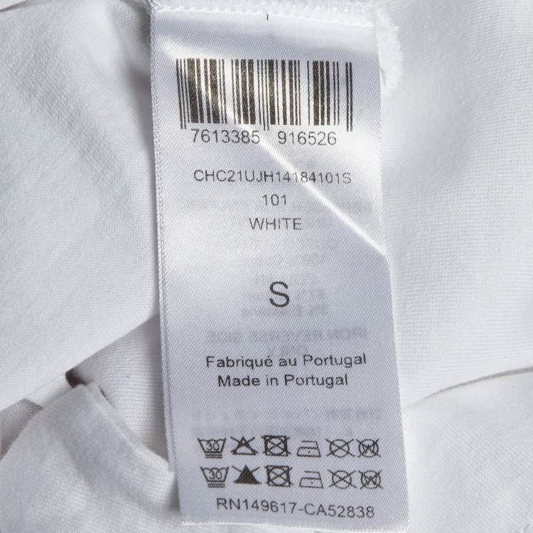 Pre Owned Chloe White Pop Art Print Cotton Crew Neck T-Shirt S