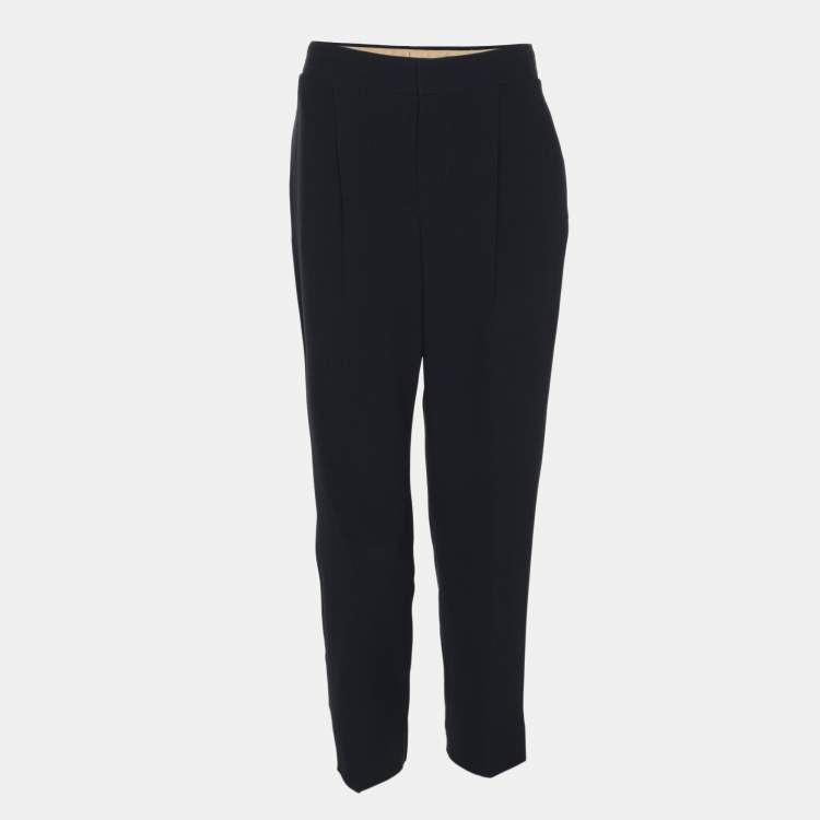 Pre Owned Chloe Deep Navy Crepe Trousers M