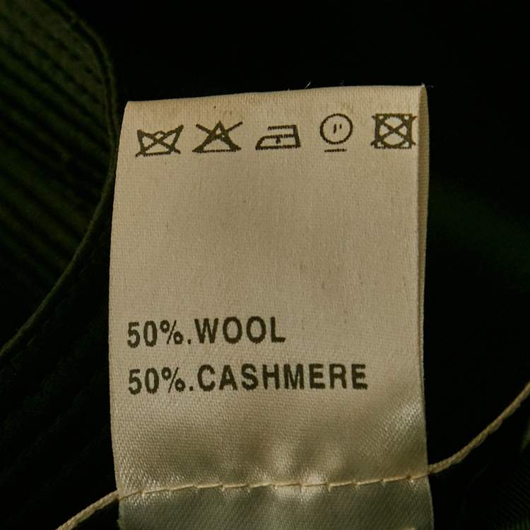 Pre Owned Chloé Black Wool and Cashmere Leather Trimmed Coat M