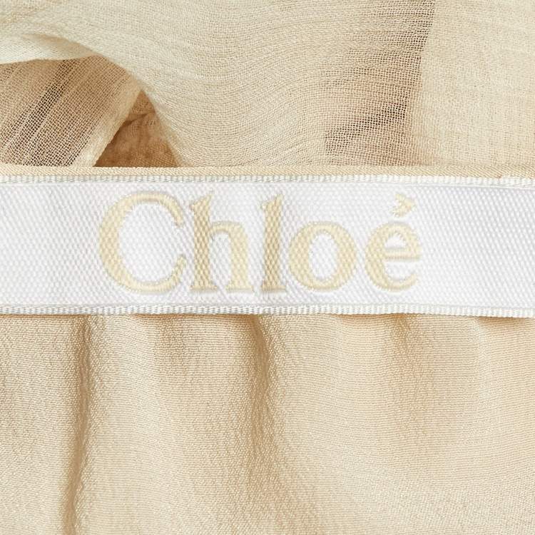 Pre Owned Chloe Cream Silk Chiffon Oversized Top L