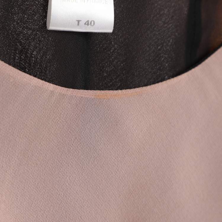 Pre Owned Chloe Multicolor Crepe Beads Embellished Long Sleeve Tops M