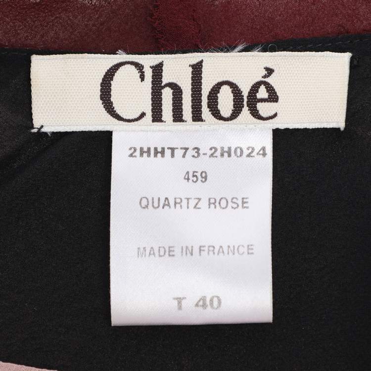 Pre Owned Chloe Multicolor Crepe Beads Embellished Long Sleeve Tops M