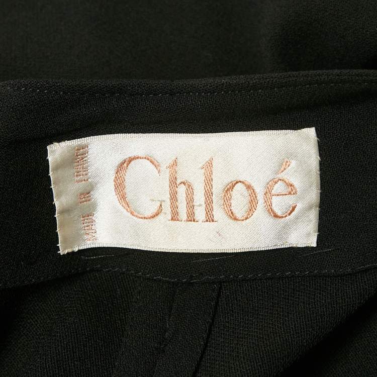 Pre Owned Chloe Black Crepe Open Front Cape M