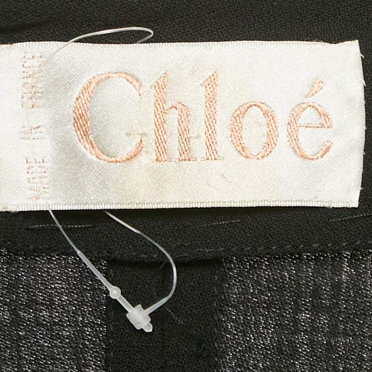 Pre Owned Chloe Black Crepe Open Front Cape M