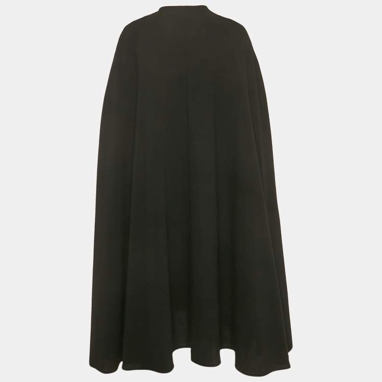 Pre Owned Chloe Black Crepe Open Front Cape M