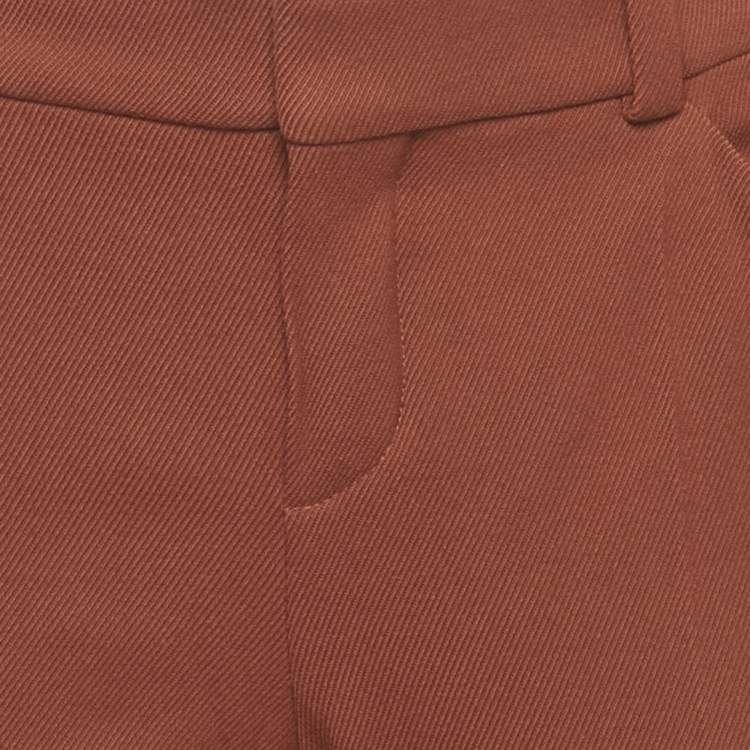 Pre Owned Chloe Burnt Orange Wool Straight Leg Trousers S